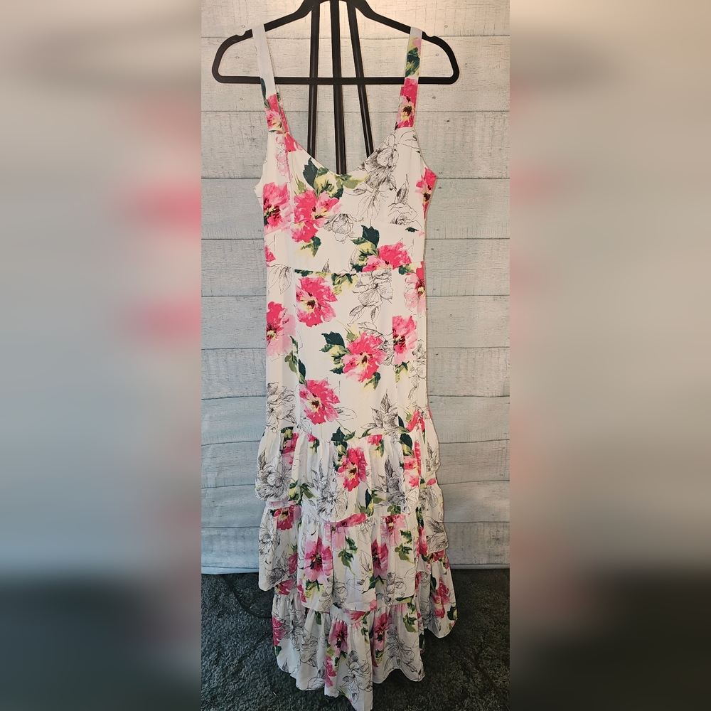 Abercrombie & Fitch Romantic Floral Ruffle Dress Perfect Spring Dress